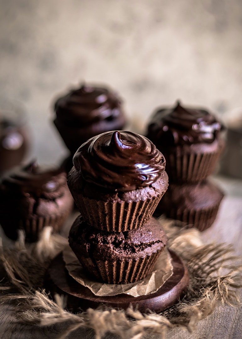Chocolate Hazelnut Chickpea Flour Muffins