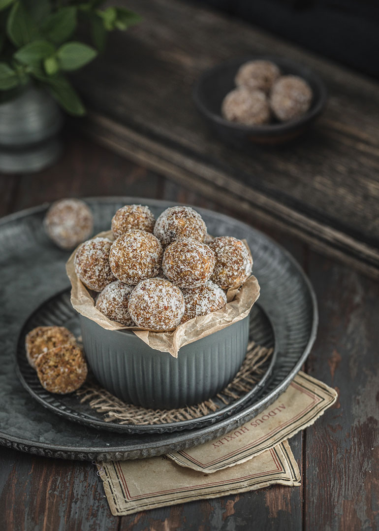 Roasted Almond Coconut Bliss Balls