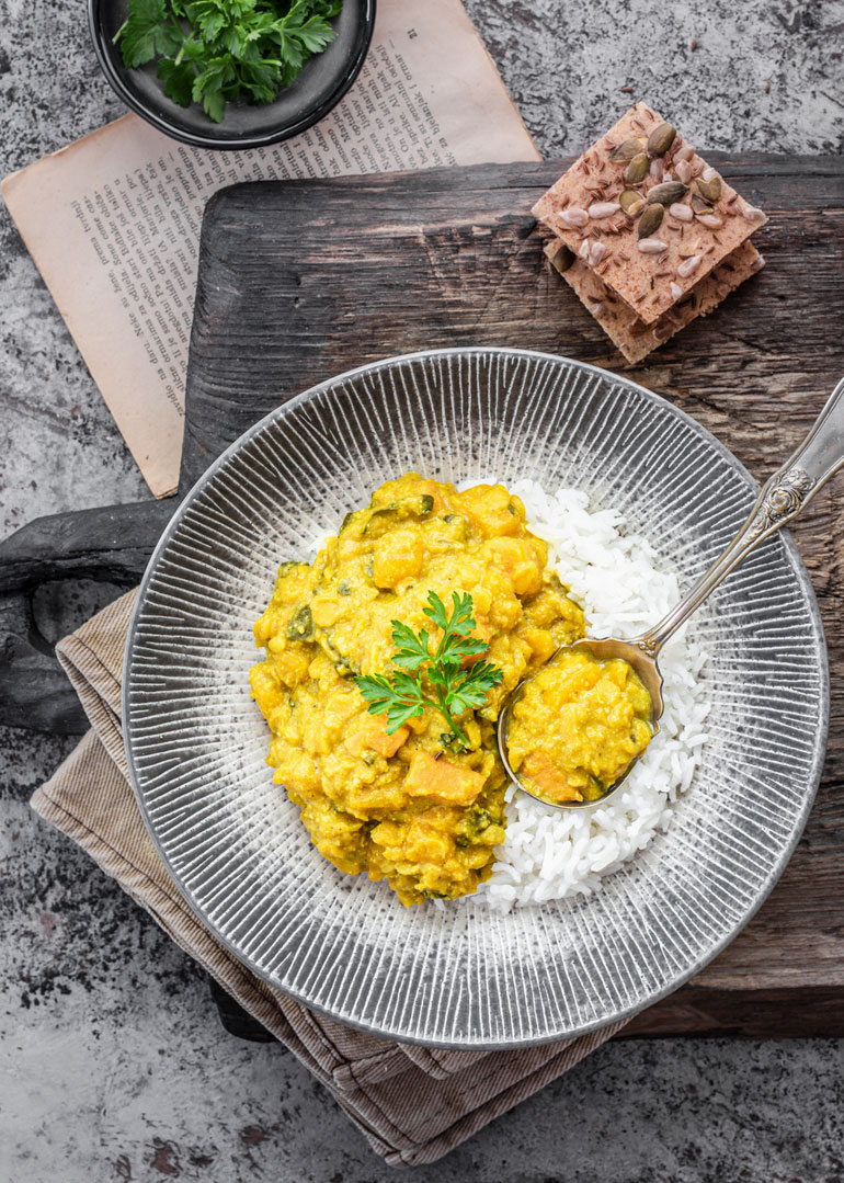 Kabocha Squash & Yellow Lentil Dhal