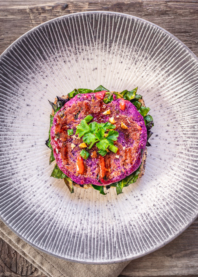 Purple Sweet Potato Quinoa Burgers