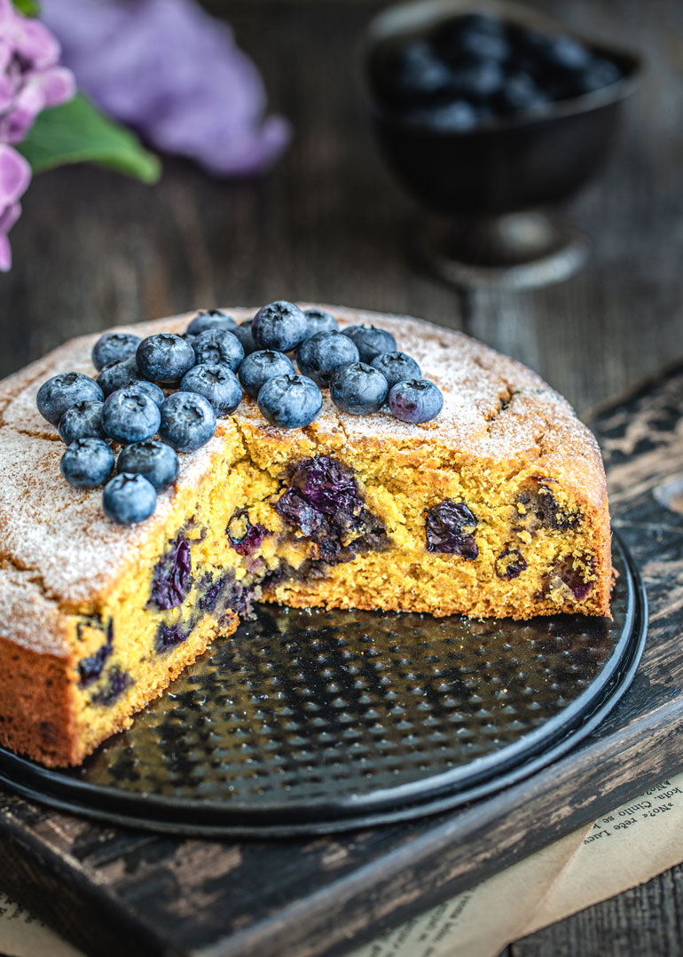 Gluten-Free Mango Blueberry Cake