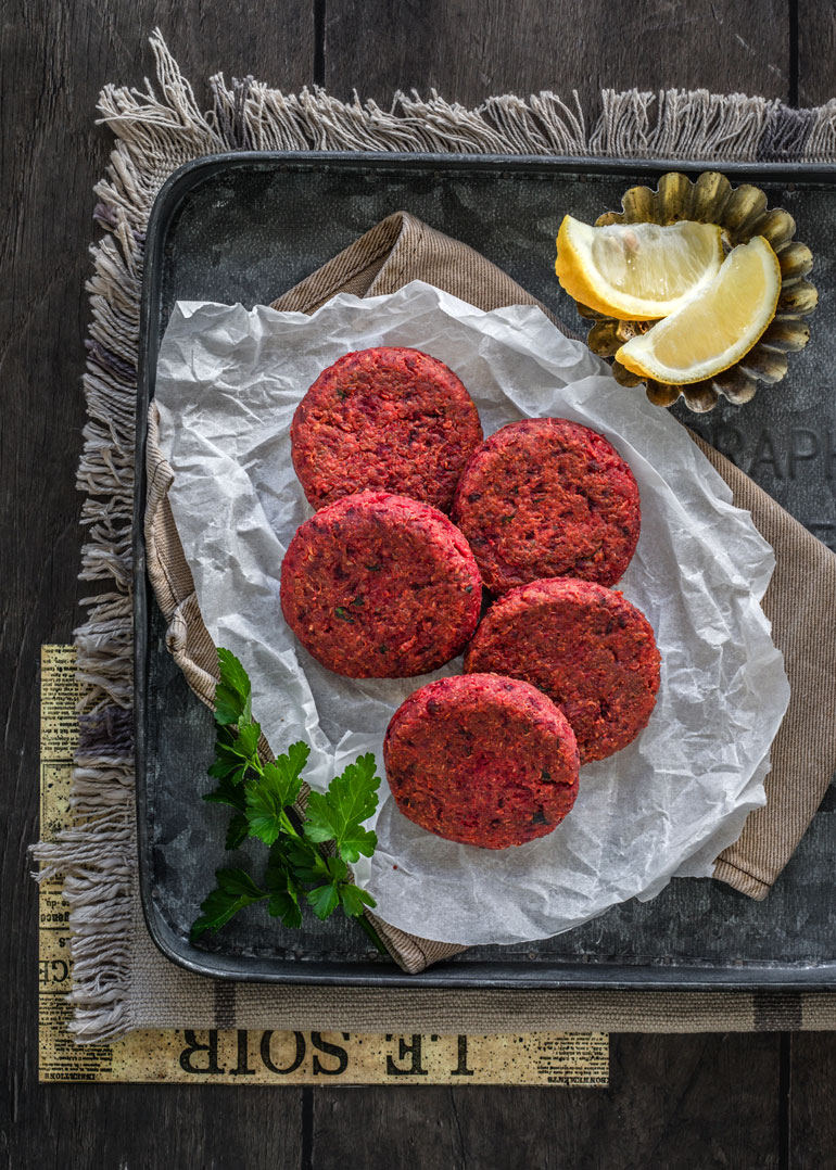 White Bean Quinoa Beet Patties