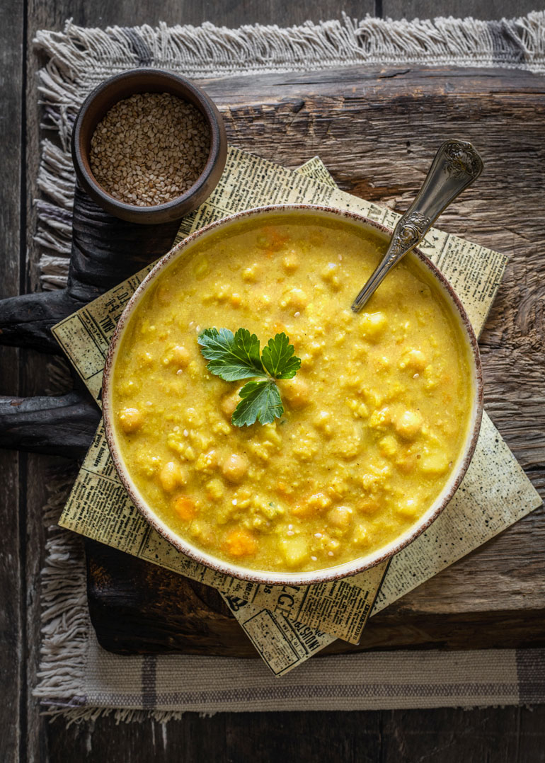 Mung Dal Potato Chickpea Soup